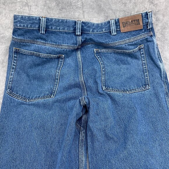 Duluth Jeans Men 36W x 36L Blue‎ Denim Gusset Straight Leg Work Chore Cotton - Picture 12 of 12